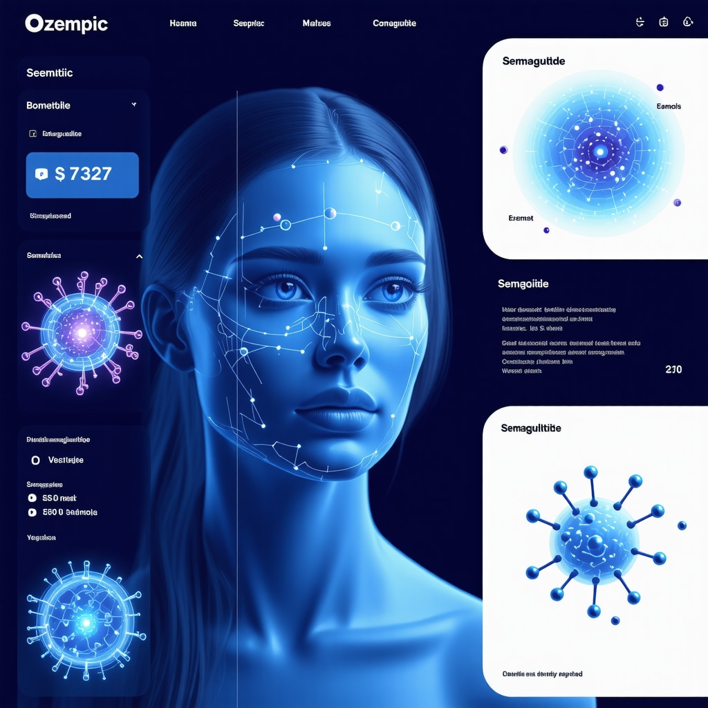 Digital interface displaying AI analytics and personalized treatment data for Ozempic therapy