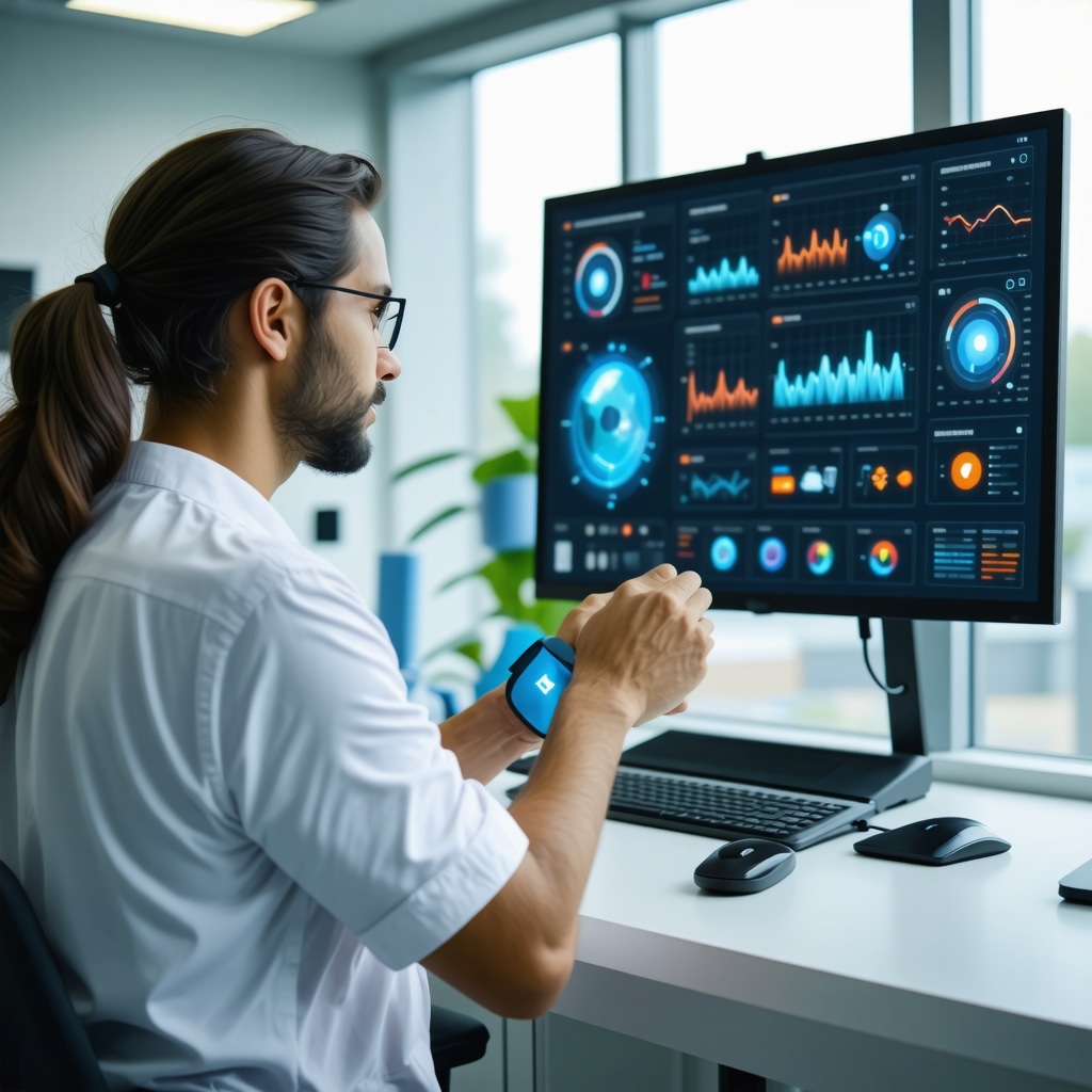 Patient using wearable devices and AI analytics for personalized Ozempic weight loss management