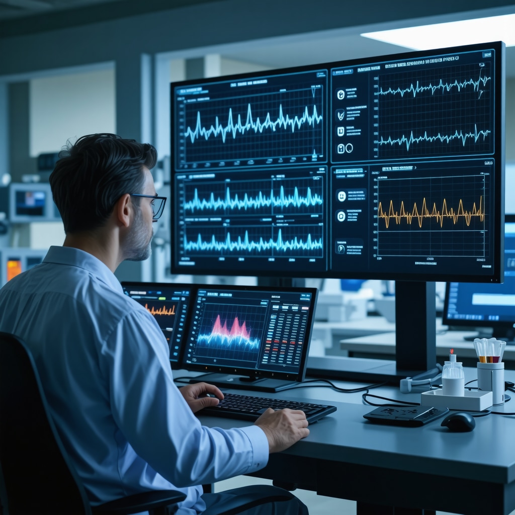 Physician analyzing AI-based patient data for personalized Ozempic dosing in a modern clinic