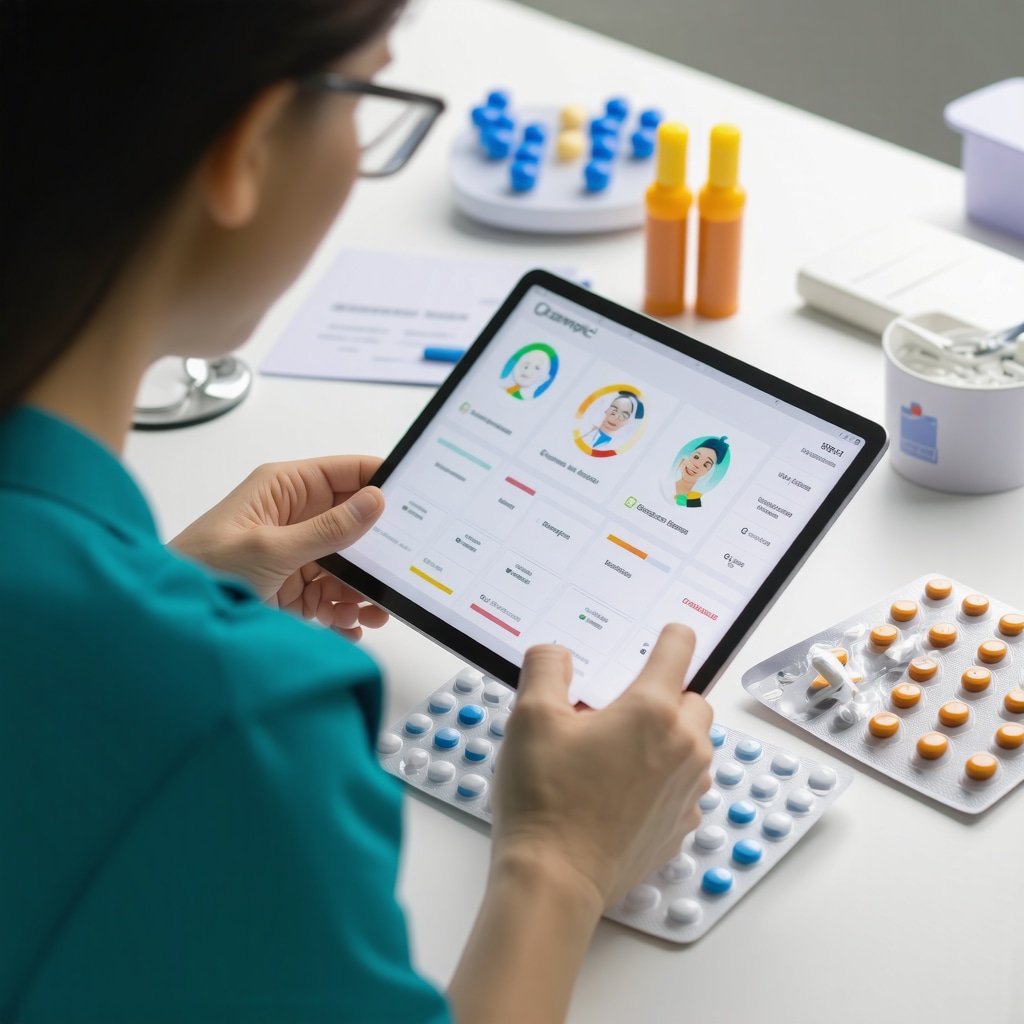 Healthcare professional analyzing digital health data with Ozempic medication and patient notes