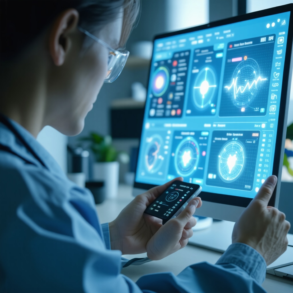 Digital health dashboard showing glucose levels, dietary logs, and AI analytics for Ozempic patient