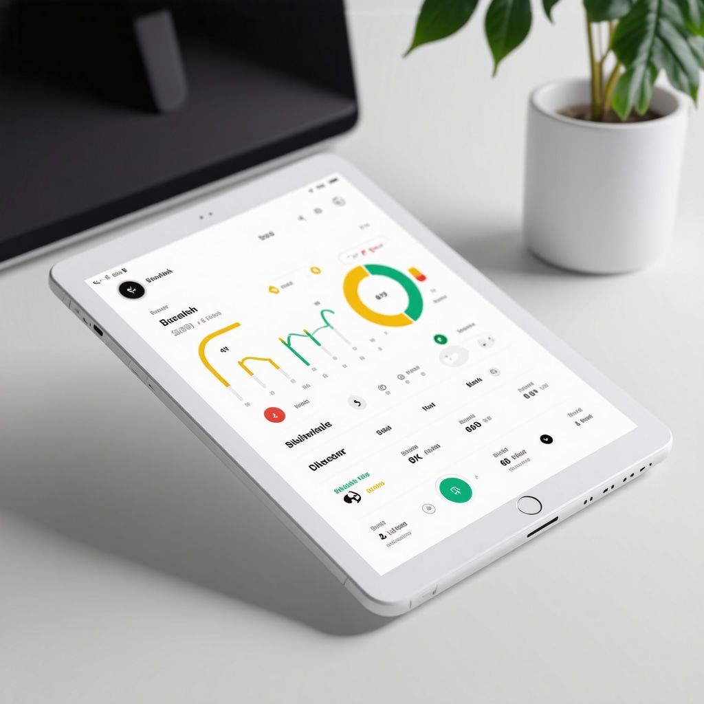 Tablet screen showing real-time weight loss metrics and telehealth consultation interface