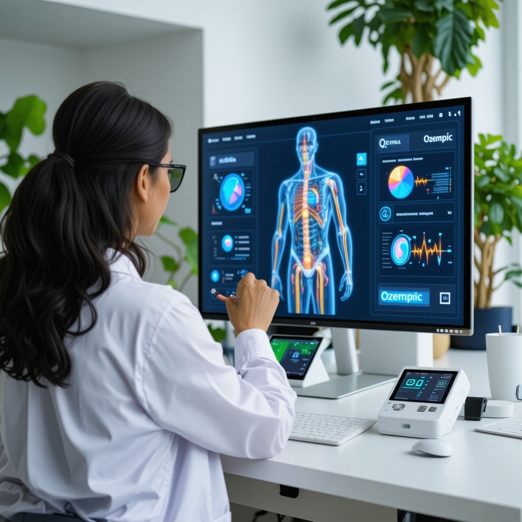 Doctor reviewing genetic data and digital health tools to personalize Ozempic treatment