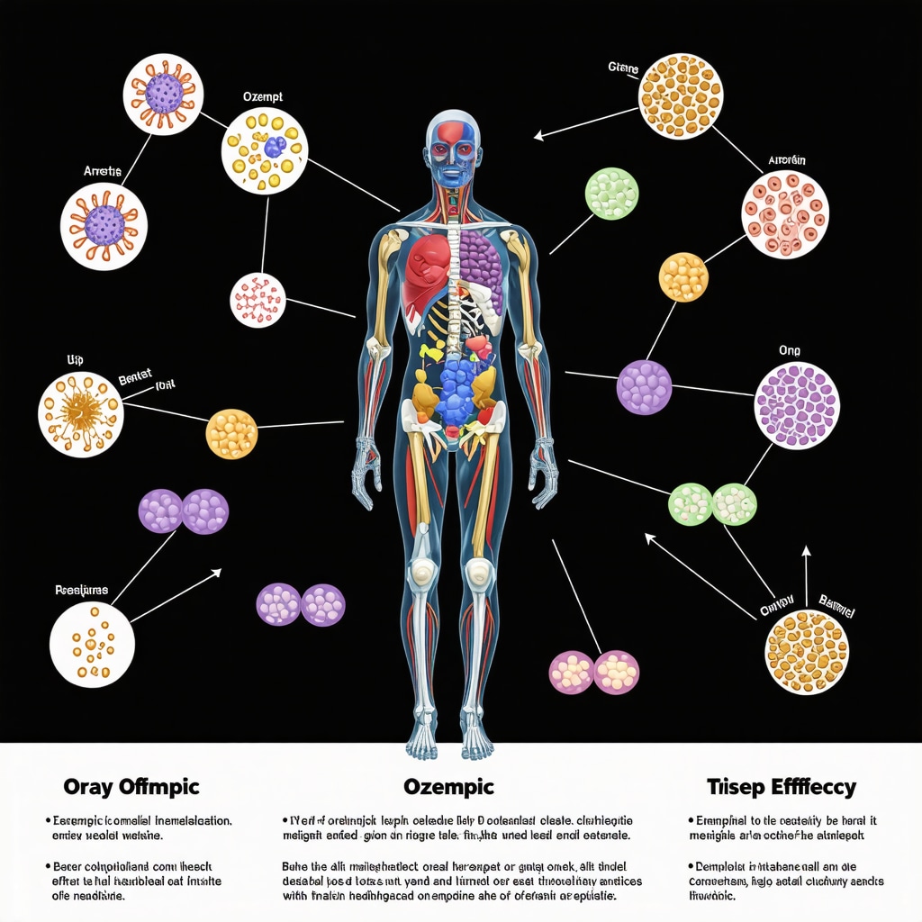 An infographic illustrating genetic and metabolic variables affecting Ozempic weight loss outcomes
