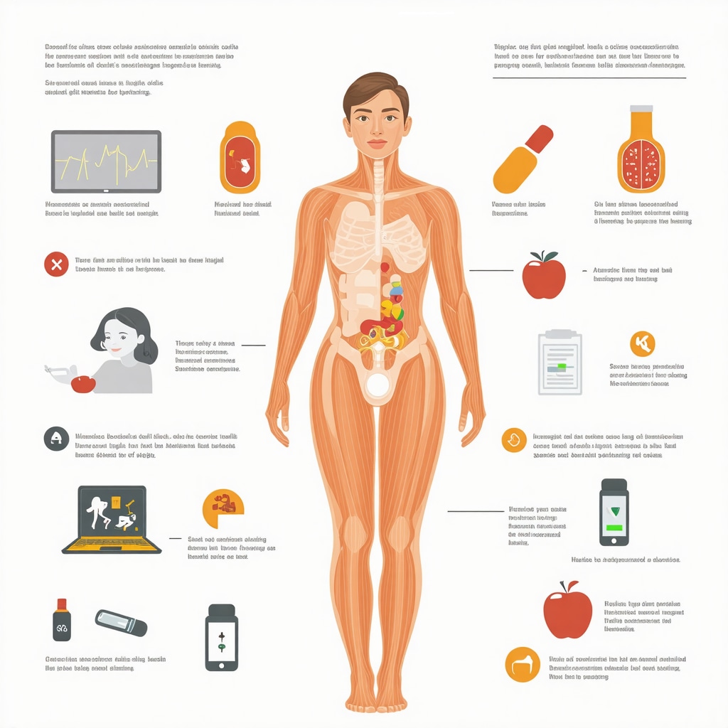 Diagram showing Ozempic's pharmacodynamics, personalized dosing, and digital health integration for weight loss