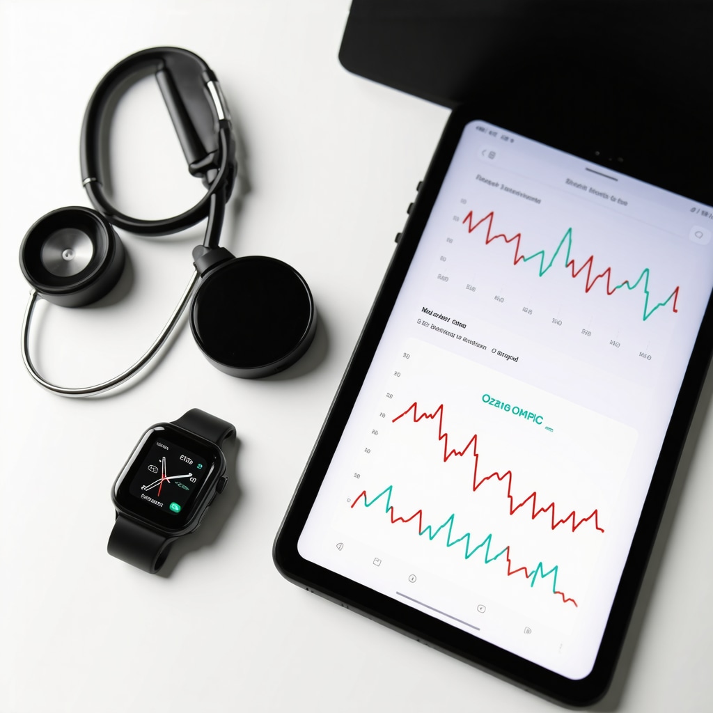 Wearable devices and tablet displaying real-time biometric and genomic data for personalized Ozempic management