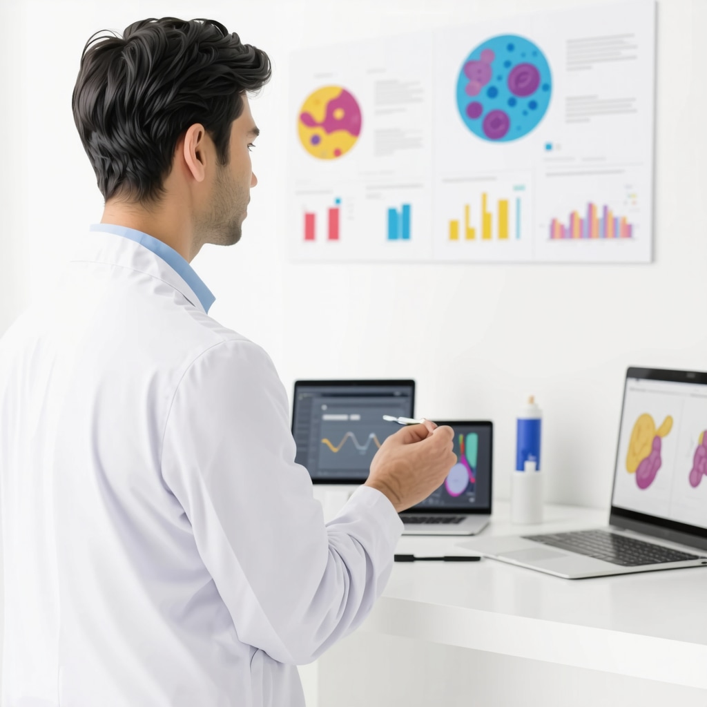 Doctor and patient reviewing advanced Ozempic dosing and gut microbiota impact using digital health applications