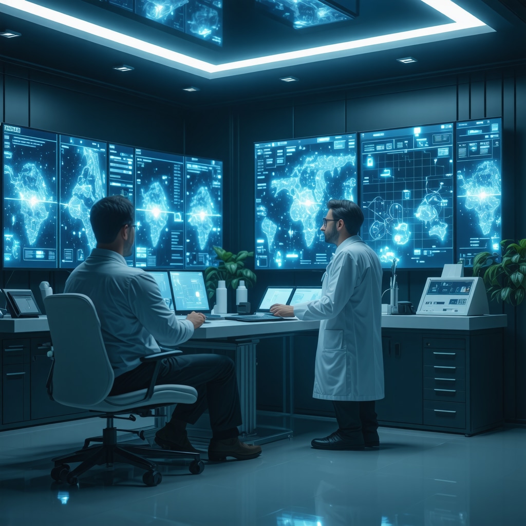 Doctor and patient discussing Ozempic dosage with digital health and genetic data visualization