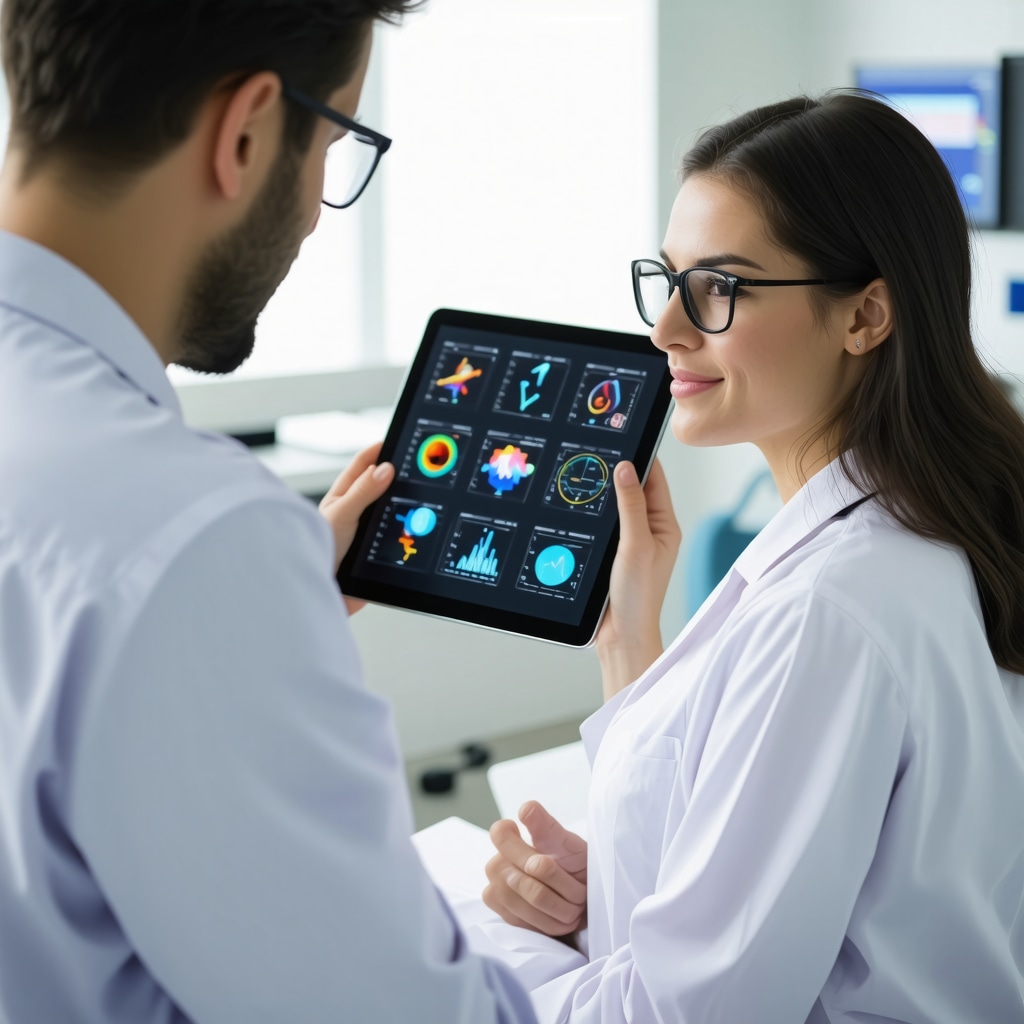 Healthcare professional and patient discussing personalized Ozempic dosing guided by digital health data