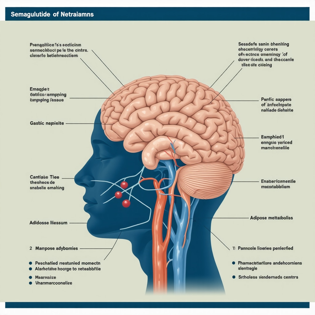 Infographic showing semaglutide’s pharmacodynamics and personalized medicine approach for weight loss