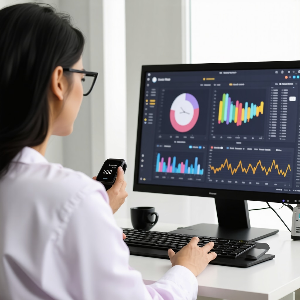 Doctor reviewing wearable device data during telehealth consultation for Ozempic weight management therapy