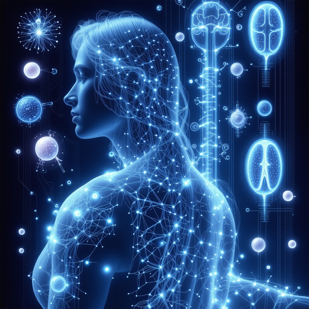 Illustration of AI integrating genetic, microbiome, and biometric data to personalize Ozempic dosage