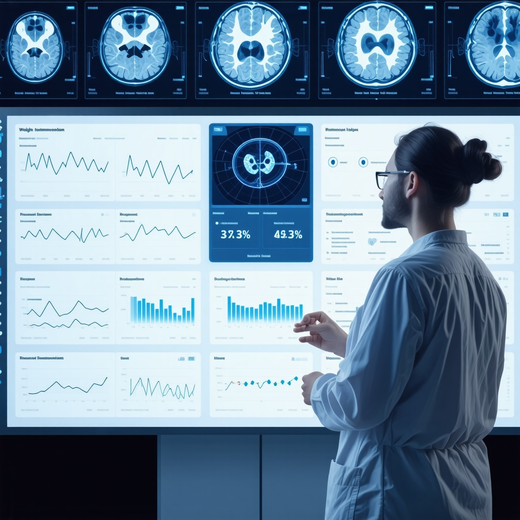 Digital dashboard illustrating AI-tailored Ozempic dosing and mindful eating protocols with brain neuroendocrine imagery