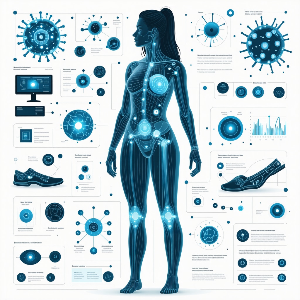 Conceptual image illustrating AI, genomics, and microbiome integration for personalized Ozempic and fitness weight loss programs