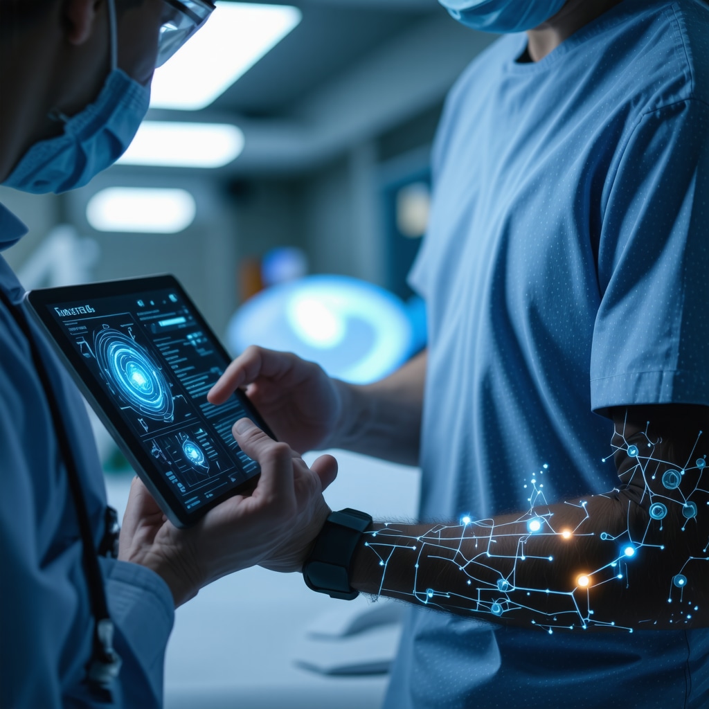 Healthcare professional using AI analytics and wearable devices for Ozempic treatment monitoring