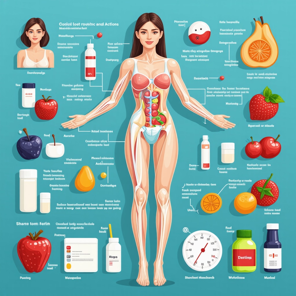 Infographic illustrating Ozempic's metabolic action, personalized dosing strategies, and integration with lifestyle modifications