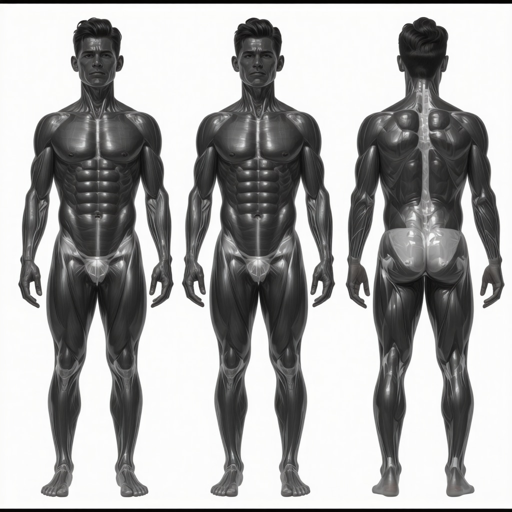 Detailed medical imaging displaying fat distribution and muscle mass changes during Ozempic therapy