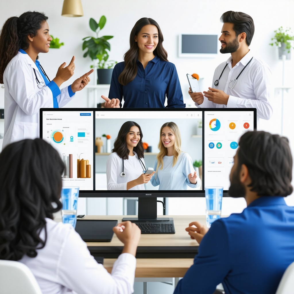 Patients and healthcare providers in a telehealth session using digital health tools for personalized Ozempic weight loss treatment