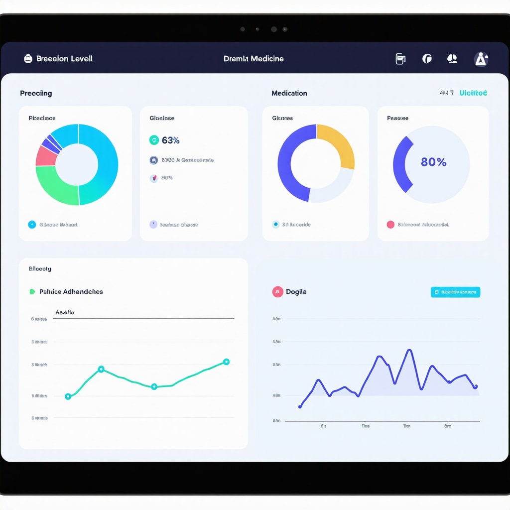 Digital dashboard showing patient biometric data and medication adherence for Ozempic treatment