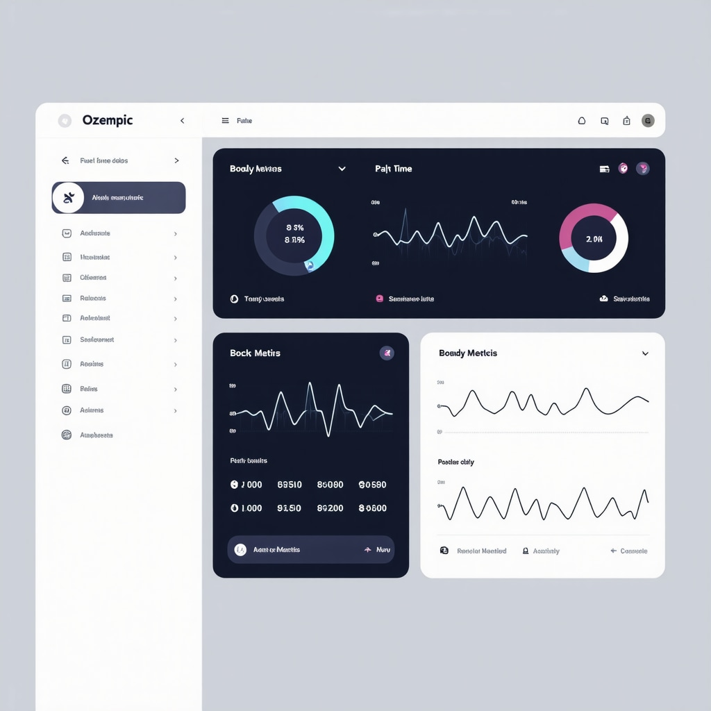 Illustration of a digital health dashboard displaying metabolic data for Ozempic patients