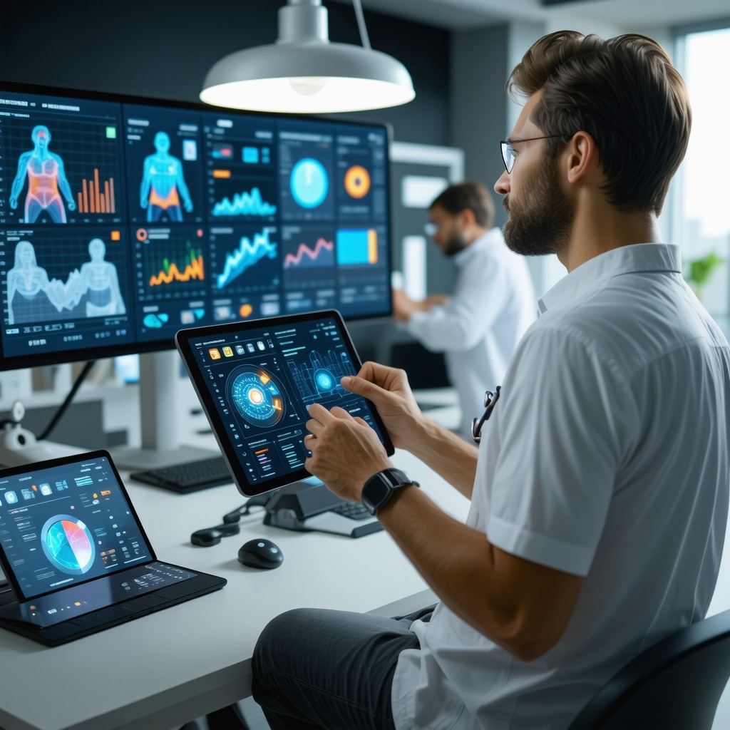 Patient and clinicians using AI and wearable biosensors in a medical weight loss clinic for Ozempic treatment optimization