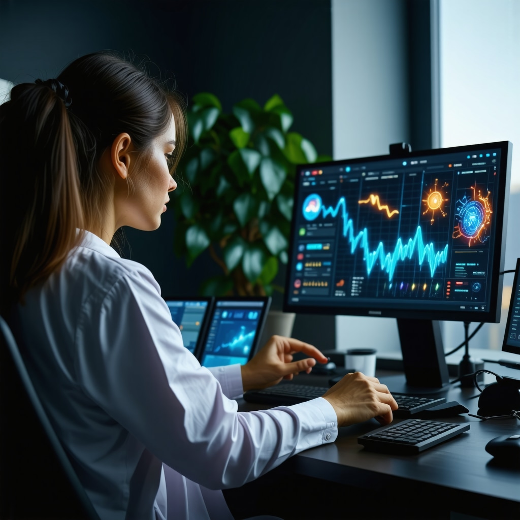 Clinician reviewing AI-powered patient data for personalized Ozempic therapy during telehealth consultation