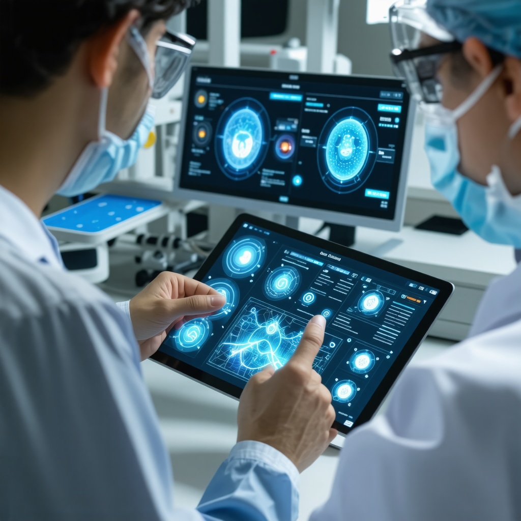 Clinician using tablet to analyze wearable health data and AI-driven analytics for optimizing Ozempic treatment