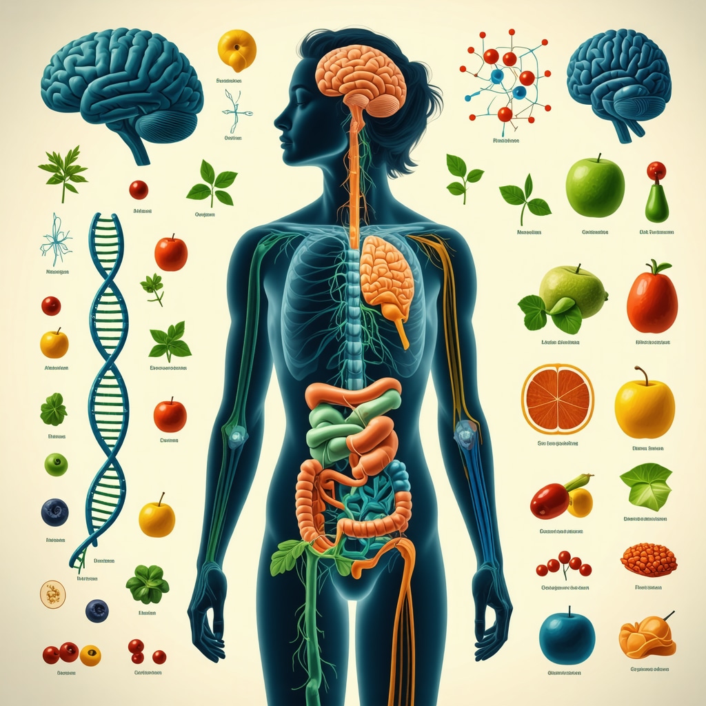 Graphic showing GLP-1 receptor activation, genetic markers, and nutrition timing concepts for tailored Ozempic therapy