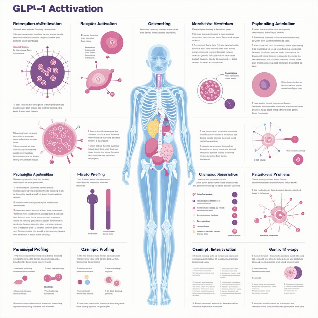 Medical infographic showing mechanisms and strategies for optimizing Ozempic treatment in weight loss