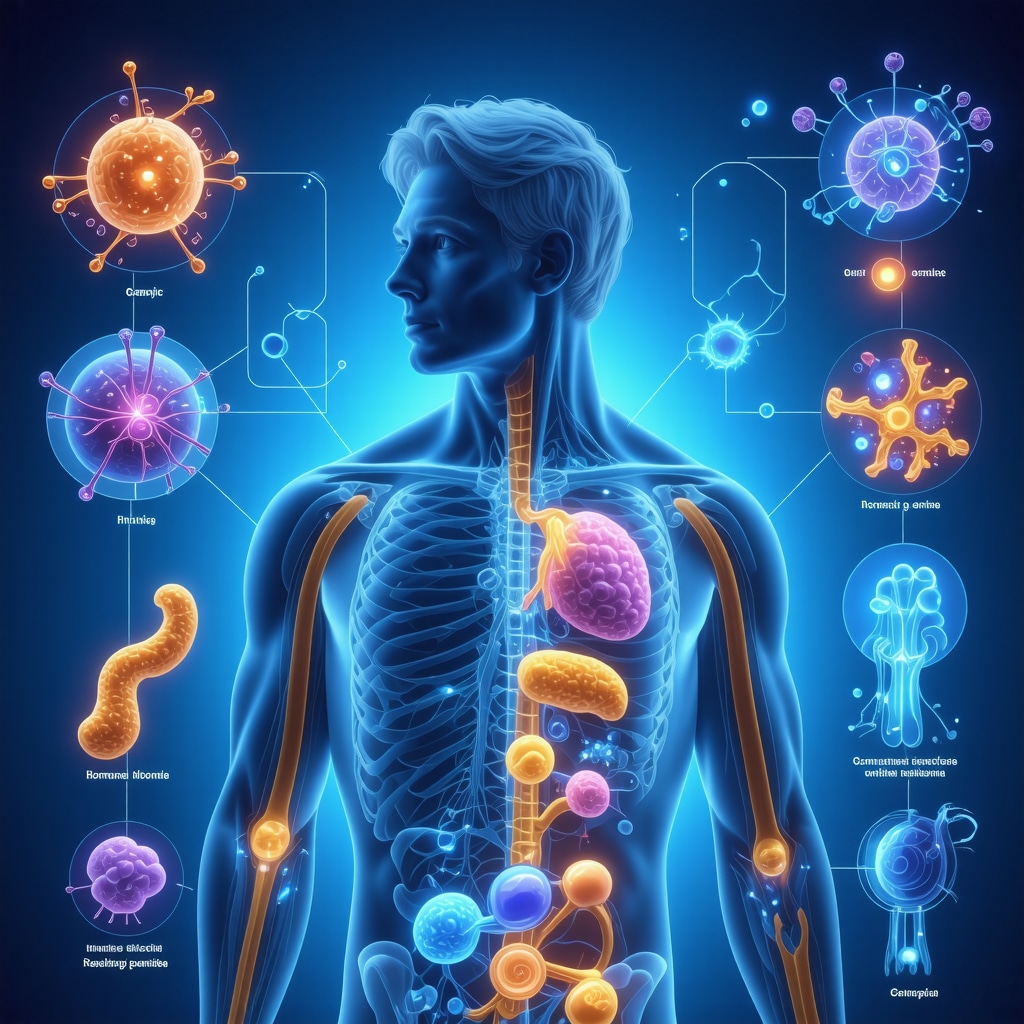 Diagram illustrating metabolic and hormonal pathways affected by Ozempic treatment in weight loss