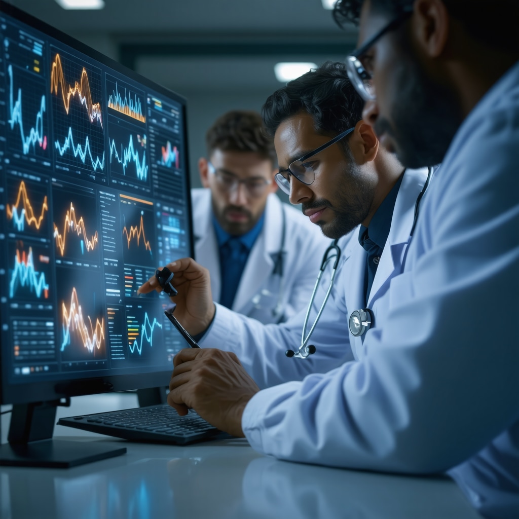 Medical professionals analyzing metabolic biomarkers and patient data for personalized Ozempic treatment