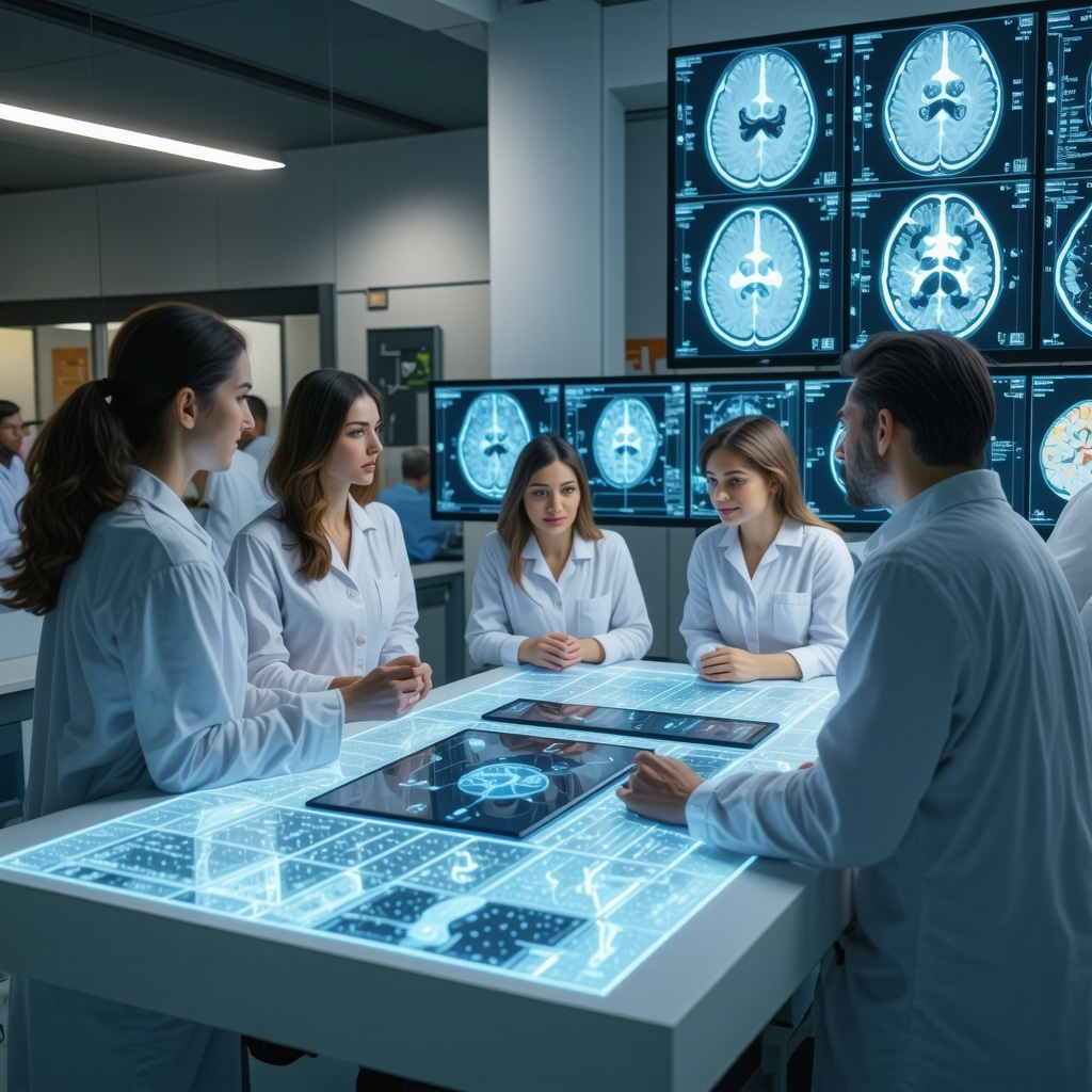 Clinical team reviewing biomarker analytics and brain imaging for personalized Ozempic weight loss program