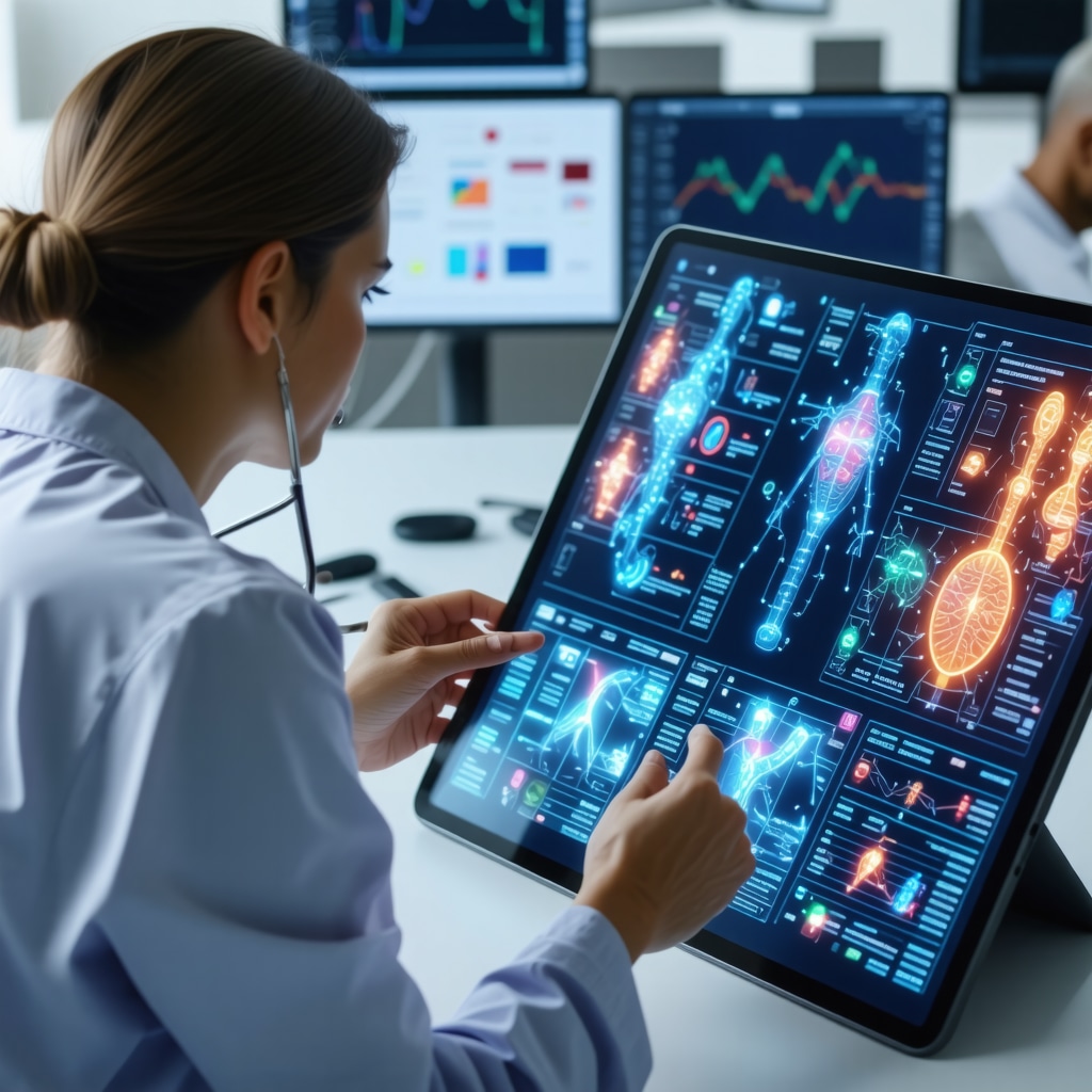 Doctor and patient discussing genetic testing results and personalized weight loss treatment plans on a digital device