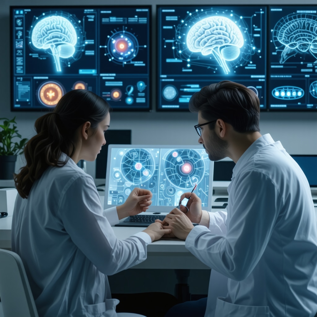 Doctor and patient reviewing genetic data and neuroprotective mechanisms for Ozempic treatment optimization