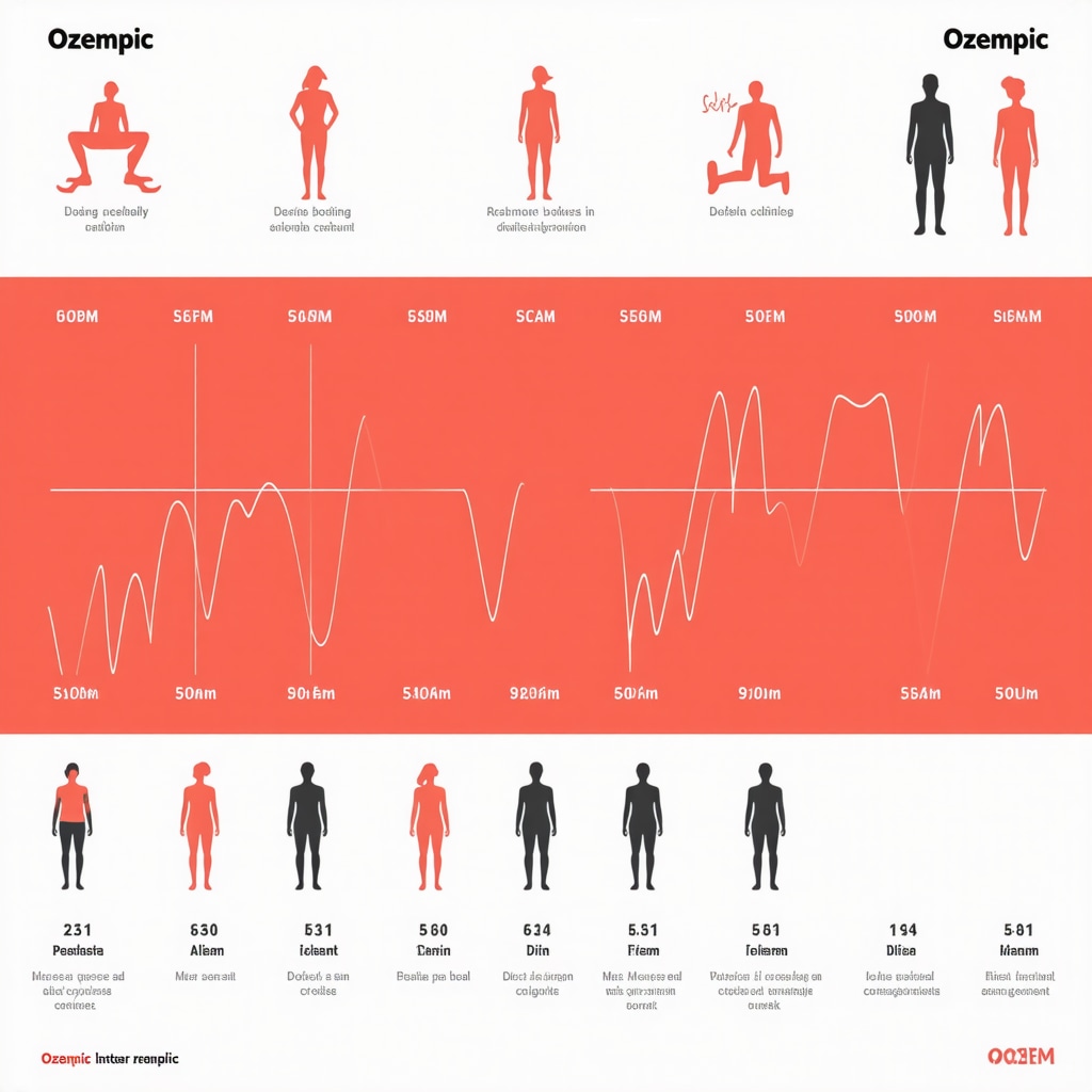Infographic illustrating personalized Ozempic dosing adjustments combined with exercise and nutrition for optimized weight loss outcomes