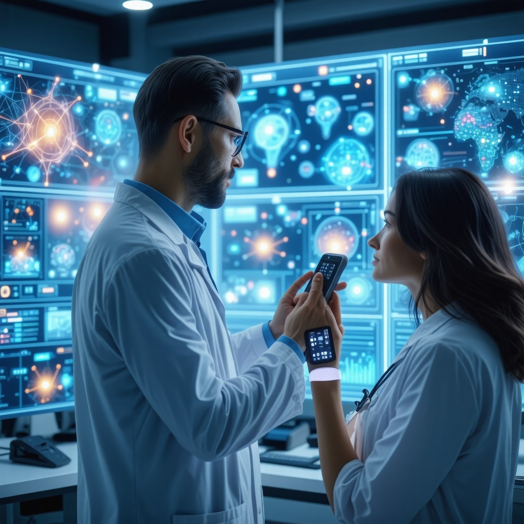 Physician reviewing pharmacogenomic data and real-time glucose monitoring for tailored Ozempic therapy