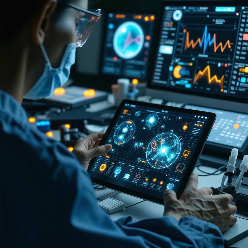 Doctor analyzing AI-generated genomic and metabolic data for customized Ozempic therapy
