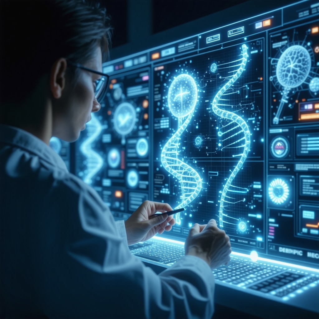 Doctor reviewing genomic data during a telehealth visit for personalized Ozempic prescription