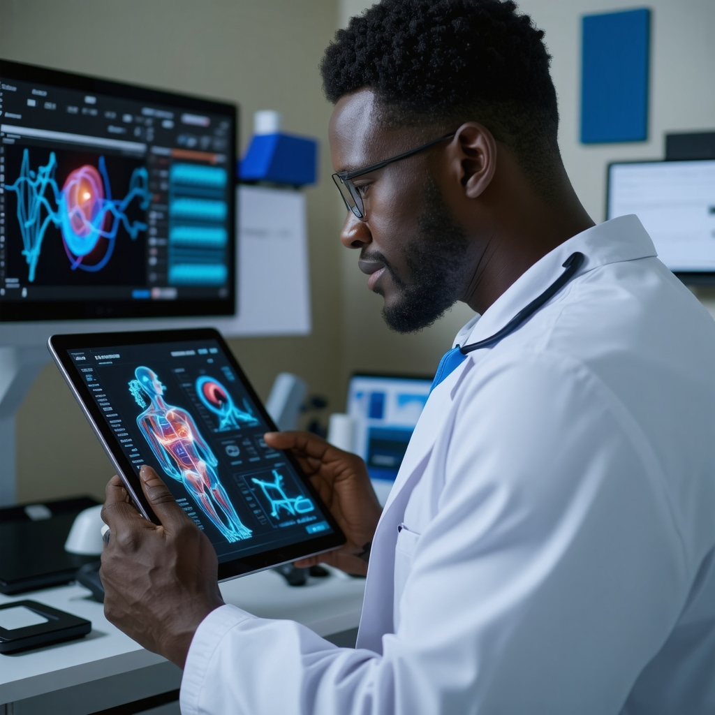 Medical professional using AI-driven telehealth platform for Ozempic patient monitoring