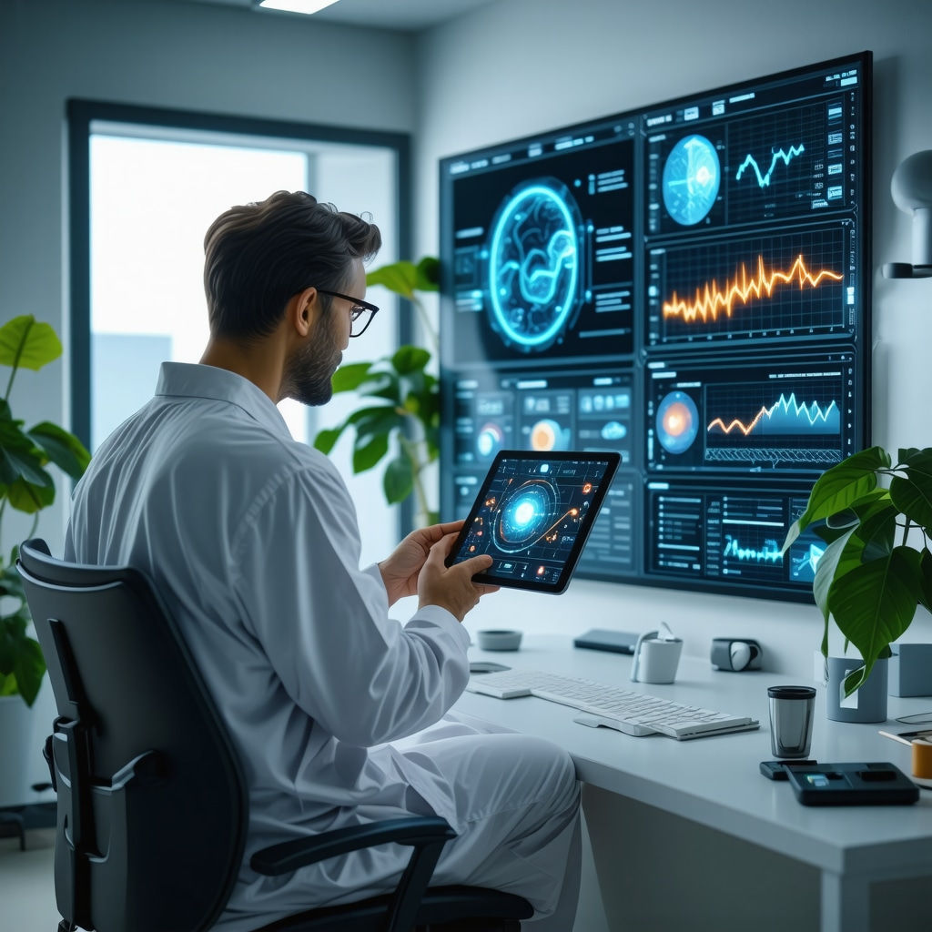 Patient using telemedicine with AI health analytics for Ozempic weight loss therapy