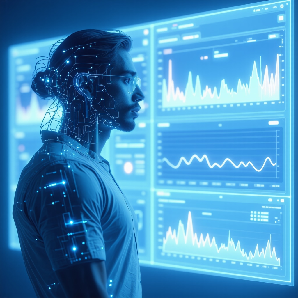 Futuristic digital health platform displaying AI analytics for personalized Ozempic dosing and patient monitoring