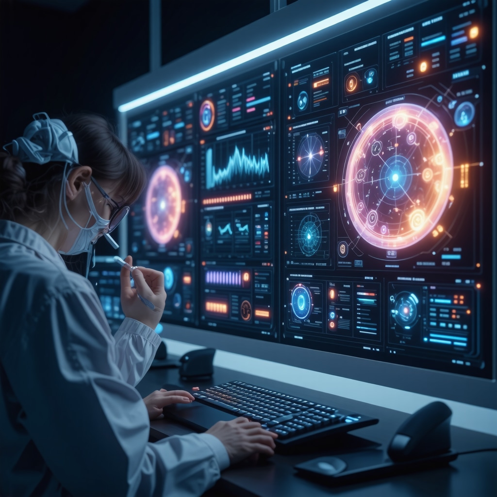Digital dashboard showing AI analytics and genetic data for Ozempic dose optimization
