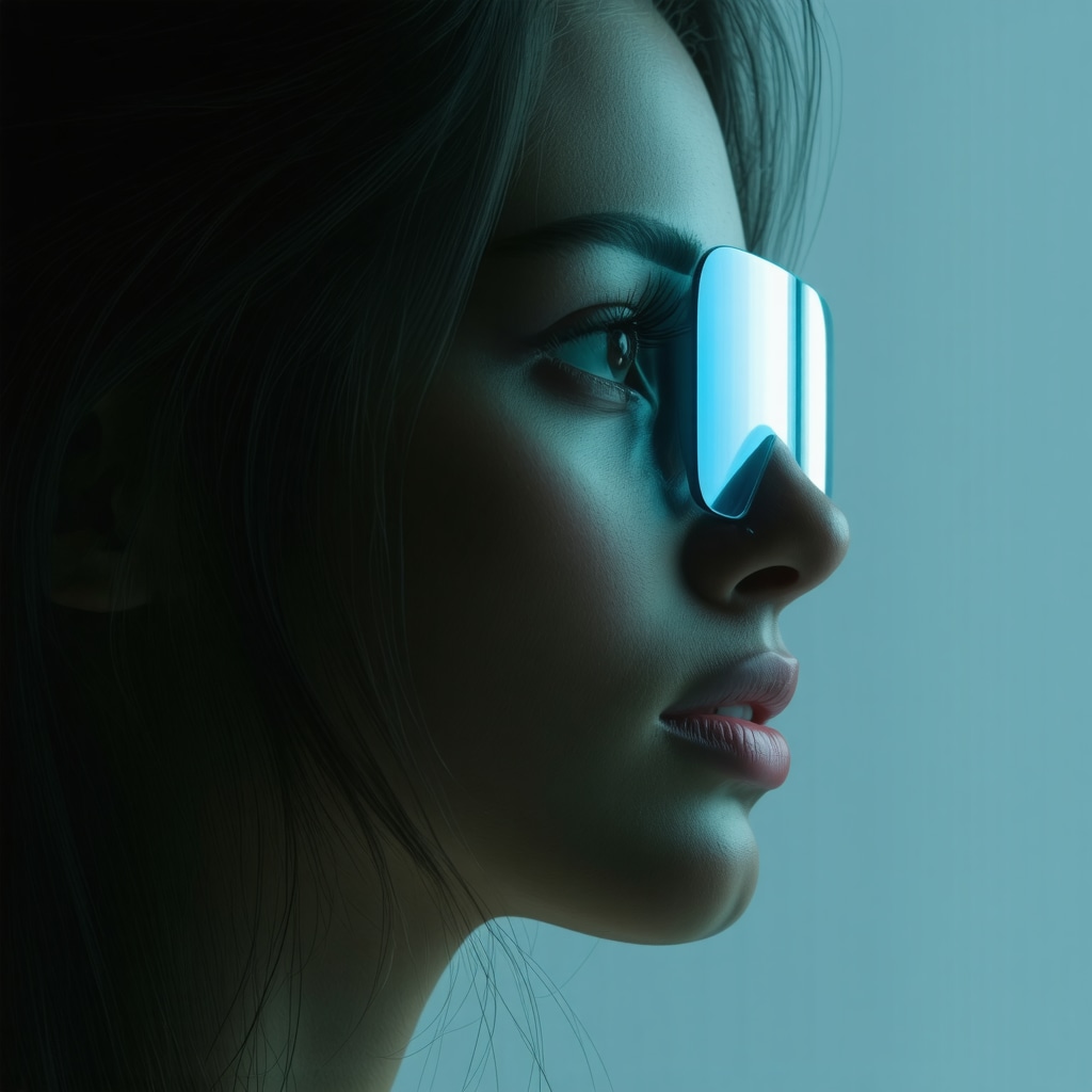 Futuristic digital health dashboard showing adaptive medication dosing with wearable health data