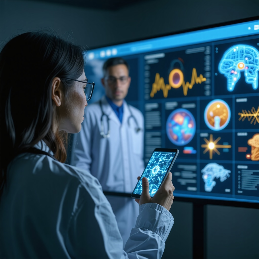 Doctor analyzing AI-driven data during a telehealth session for personalized Ozempic therapy