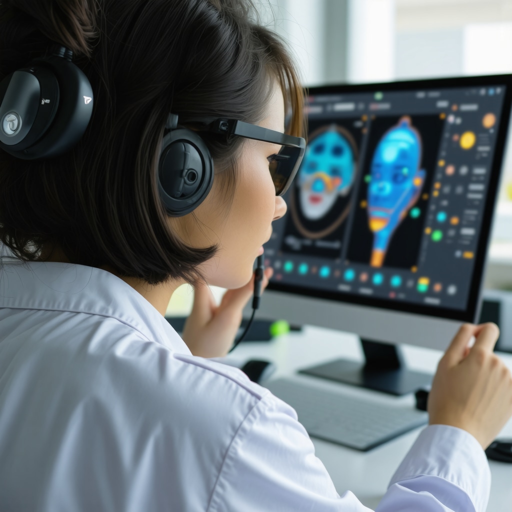 Futuristic telehealth consultation with wearable devices and AI analysis for personalized Ozempic treatment.