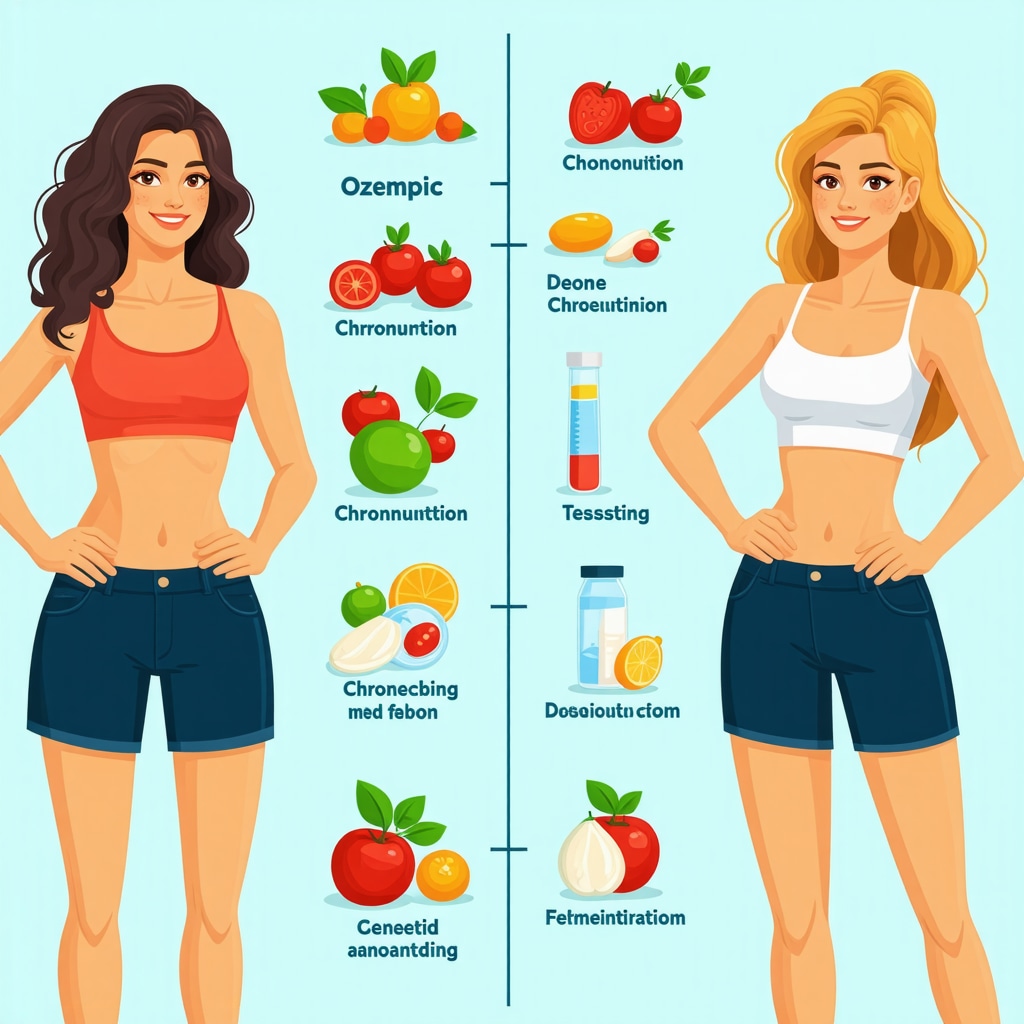 Diagram showing personalized approaches to weight management with Ozempic and genetic insights