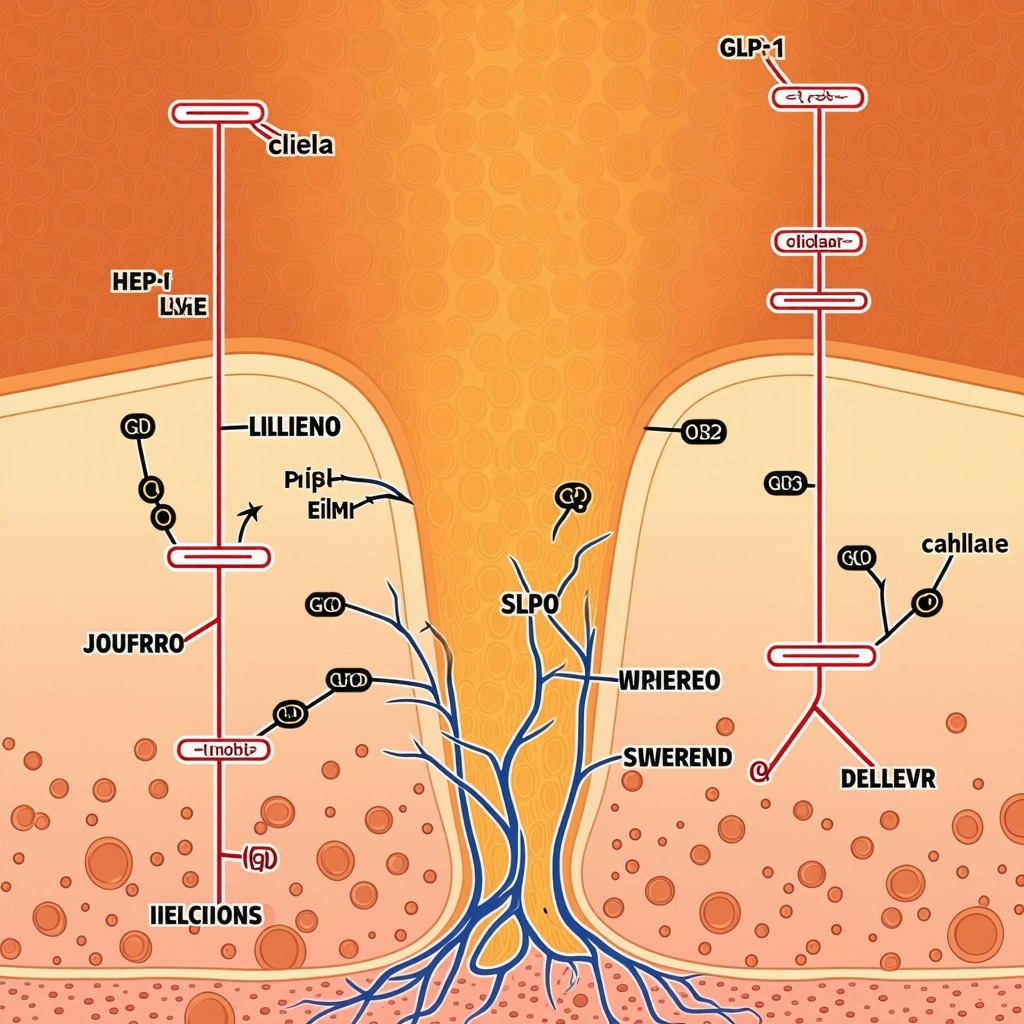 Diagram showing brown adipose tissue activation through GLP-1 medications, highlighting thermogenesis and energy expenditure.