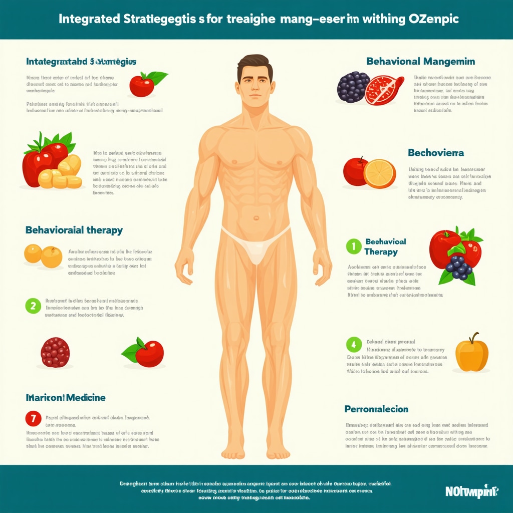 Infographic illustrating advanced approaches to optimize long-term weight management with Ozempic.