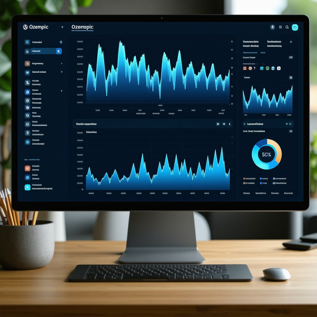 Telehealth and AI-driven digital dashboard displaying patient data and analytics for Ozempic obesity treatment