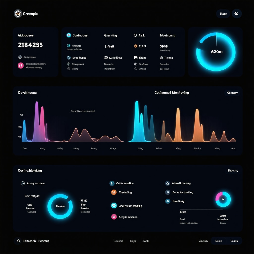 Digital health dashboard illustrating real-time monitoring tools for Ozempic weight loss treatment